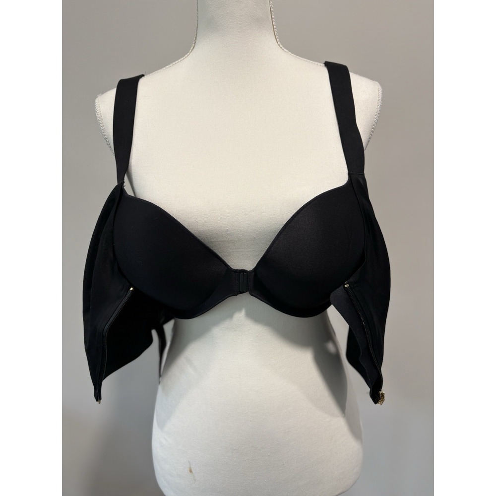 Victoria's Secret Sport Knockout 36DD Bra Black Front Zip High Impact - Picture 5 of 8